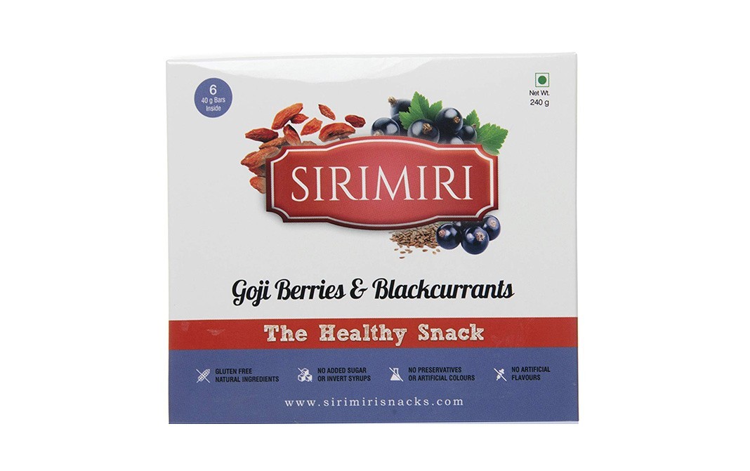 Sirimiri Goji Berries & Blackcurrants Bars   Box  240 grams